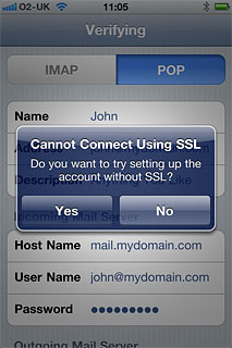 iPhone Cannot Connect Using SSL